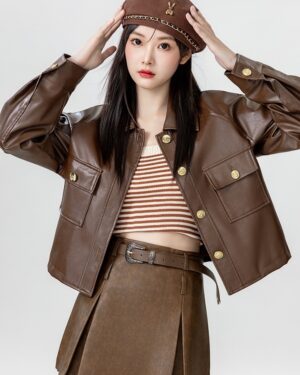 Vintage Brown Leather Jacket