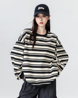 Vintage Striped Crewneck Sweatshirt