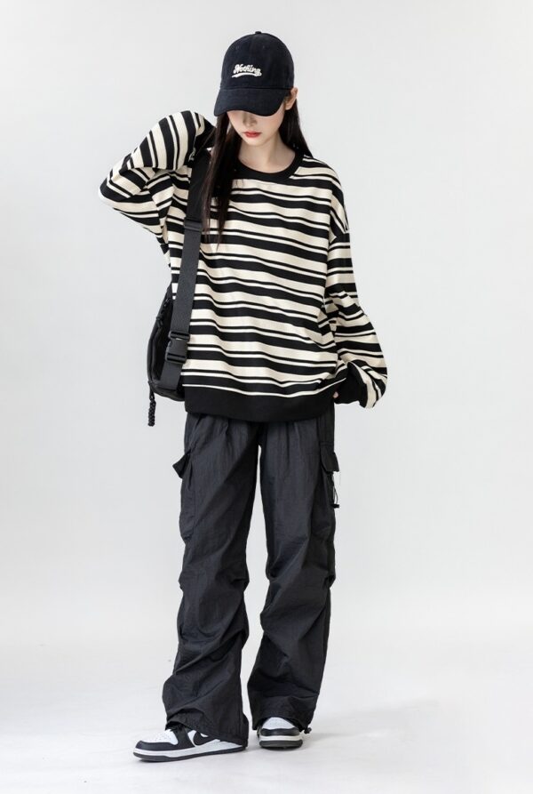 Vintage Striped Crewneck Sweatshirt - Image 11