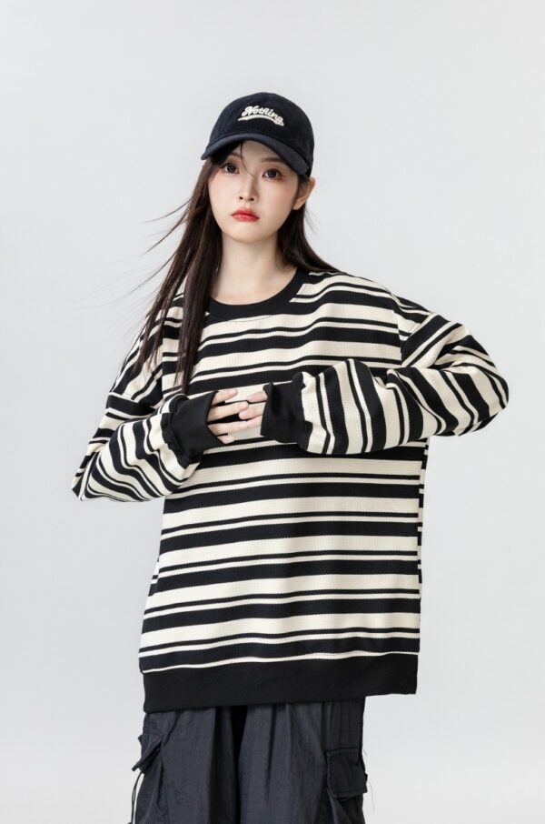 Vintage Striped Crewneck Sweatshirt - Image 3