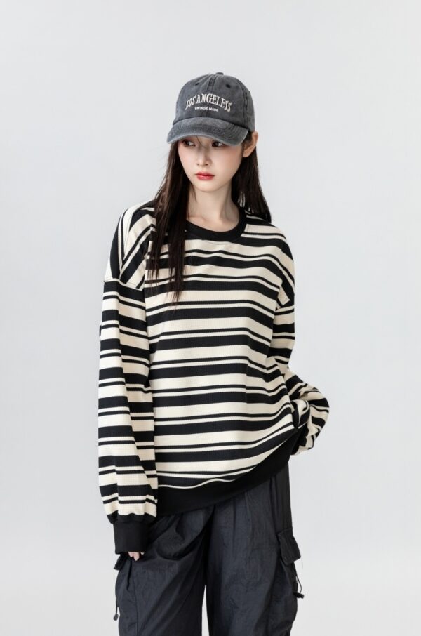 Vintage Striped Crewneck Sweatshirt - Image 4