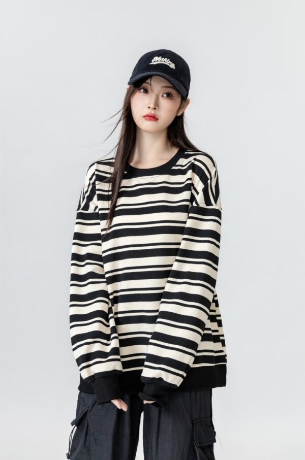 Vintage Striped Crewneck Sweatshirt - Image 8