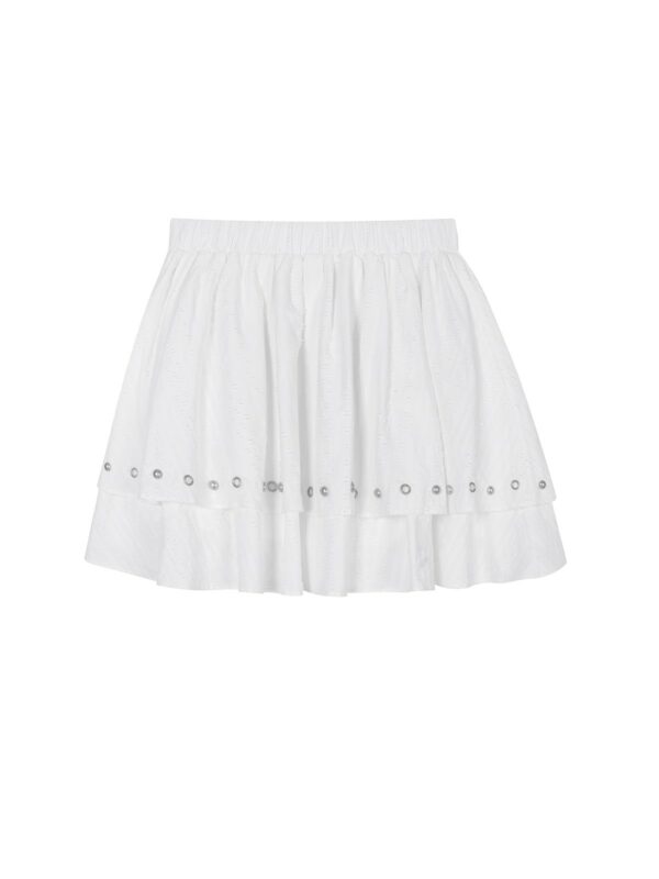 White Eyelet Double Tier Skirt | Minju - ILLIT - Image 6