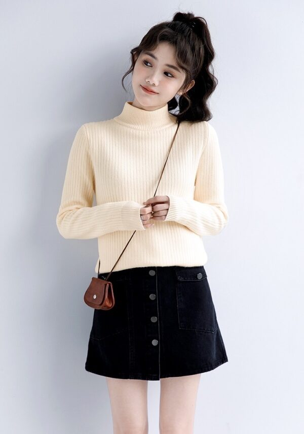 Winter Knit High Neck Sweater Top