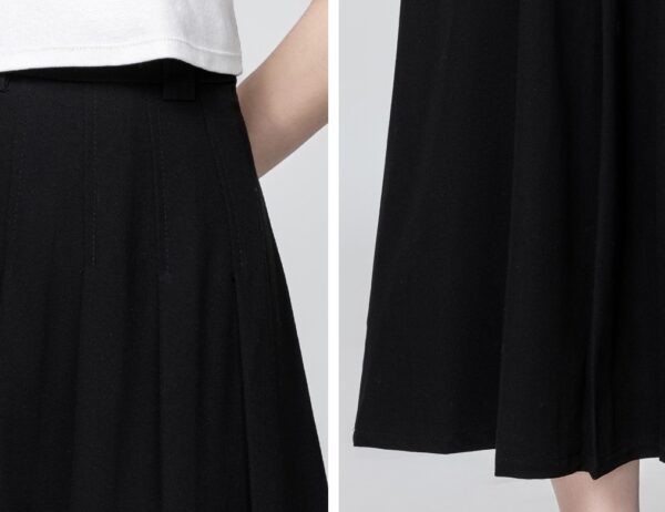 Black Aline Pleated Midi Skirt - Image 7