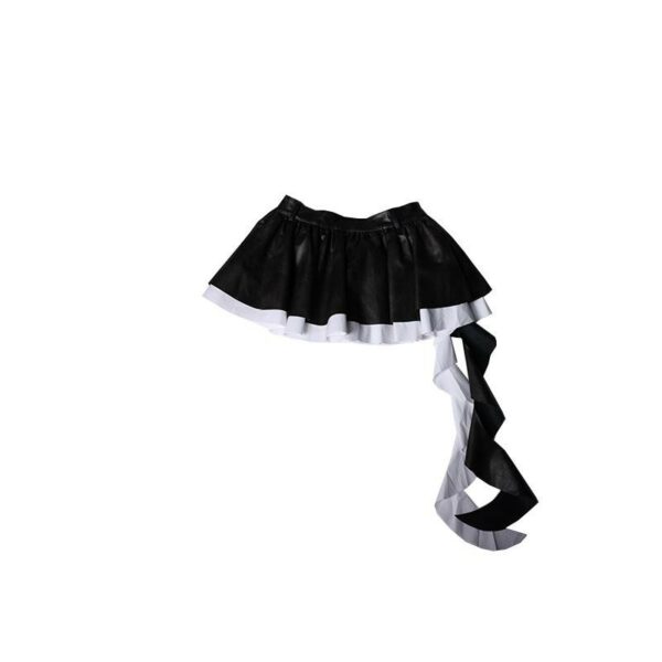 Black Faux Leather Layered Skirt | Gaeul - IVE - Image 5