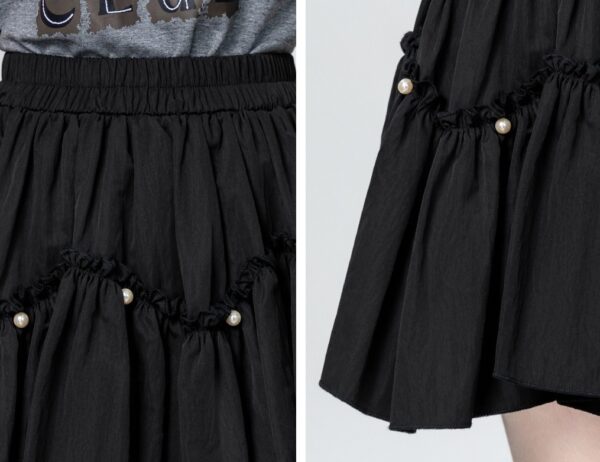 Black Highwaisted Flared Skirt - Image 5