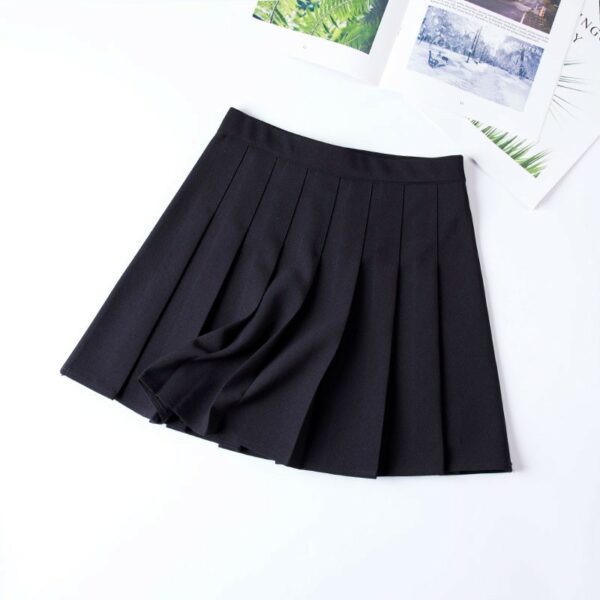 Black Pleated School Girl Skirt | Lisa - BlackPink - Image 3