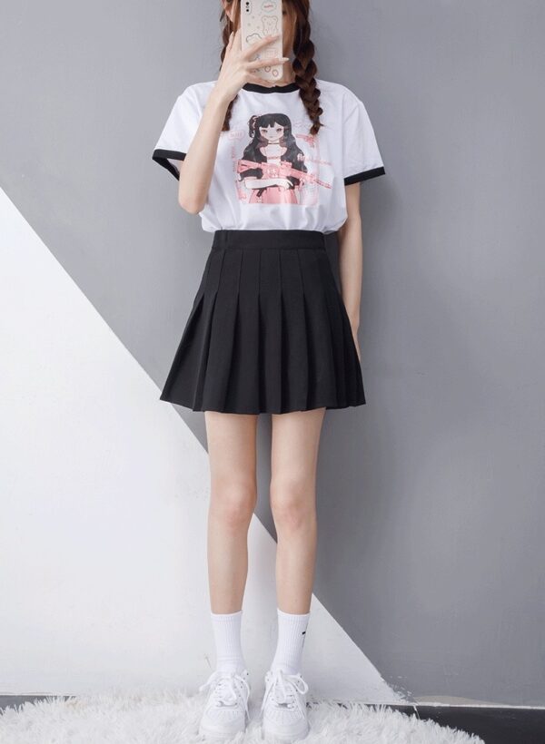 Black Pleated School Girl Skirt | Lisa - BlackPink