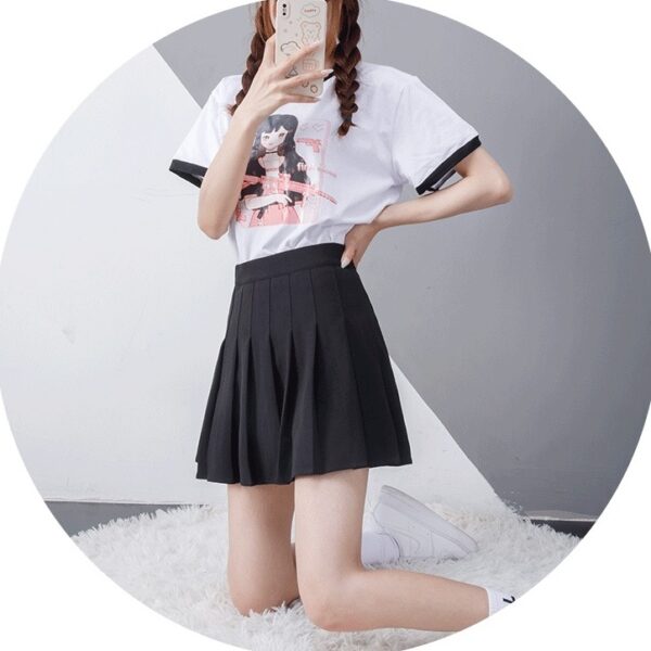 Black Pleated School Girl Skirt | Lisa - BlackPink - Image 2