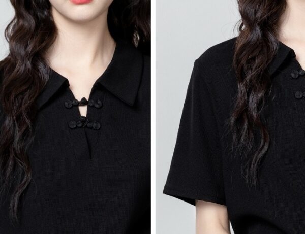 Black Short Sleeve Polo Shirt - Image 3