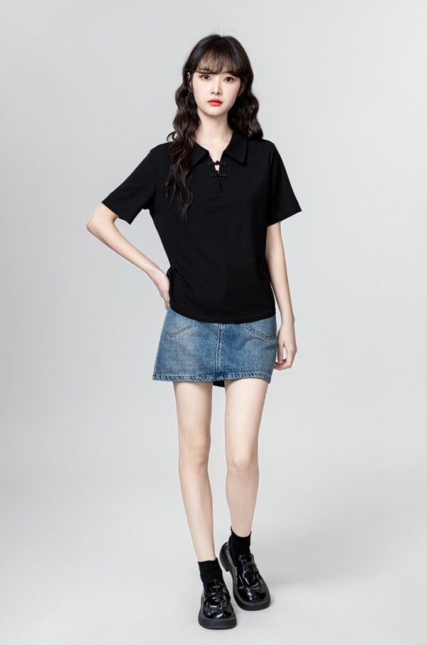 Black Short Sleeve Polo Shirt - Image 6