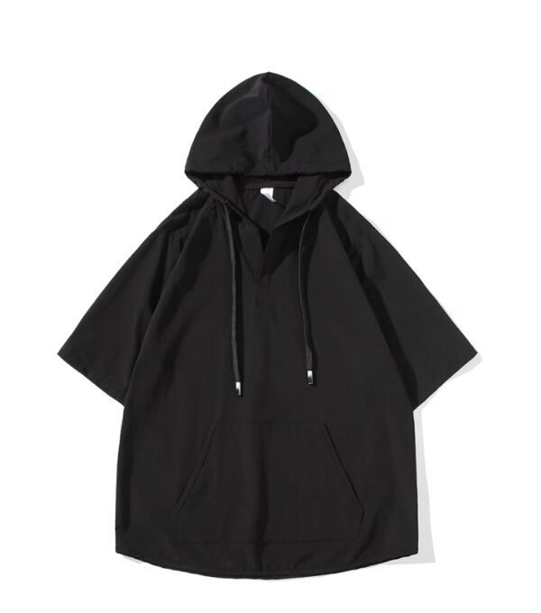 Black Short Sleeves Hoodie | Junghwan - Treasure