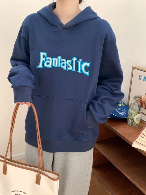 Blue "Fantastic" Patched Hoodie | Lisa - BlackPink