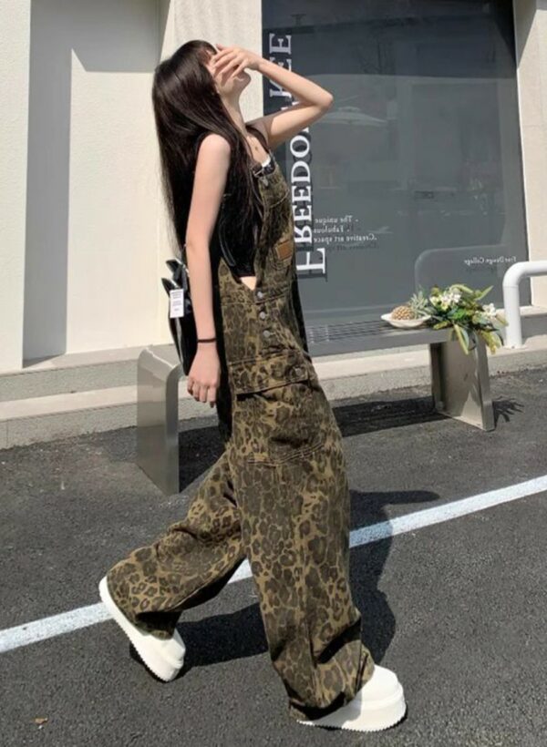 Brown Leopard Pattern Jumpsuit | Jihyo - TWICE - Image 5