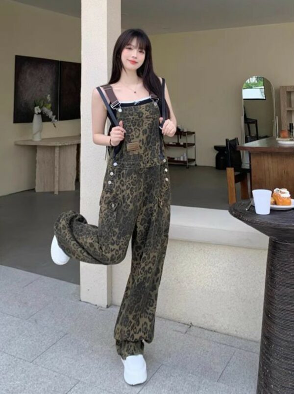 Brown Leopard Pattern Jumpsuit | Jihyo - TWICE - Image 3