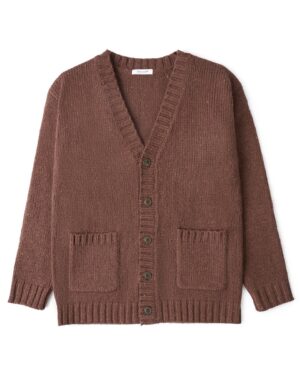 Brown Minimalist V-Neck Knit Cardigan | J-Hope - BTS