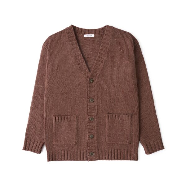 Brown Minimalist V-Neck Knit Cardigan | J-Hope - BTS