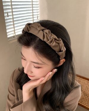 Brown Ruched Satin Hairband | Oh Joo In - Oh My Lord