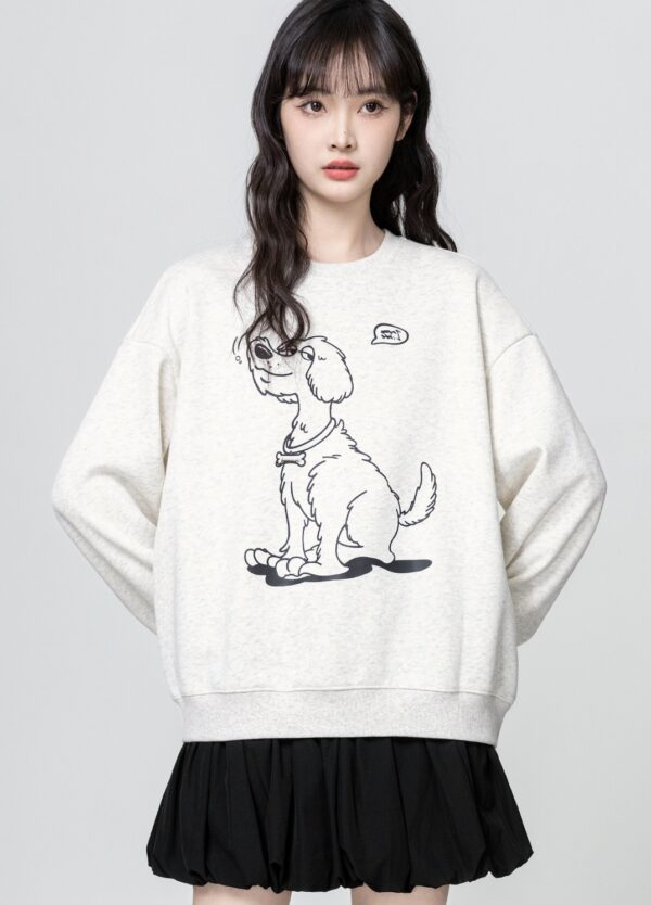 Cartoon Graphic Crewneck Sweatshirt - Image 2