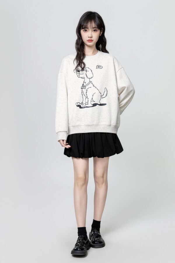 Cartoon Graphic Crewneck Sweatshirt - Image 3