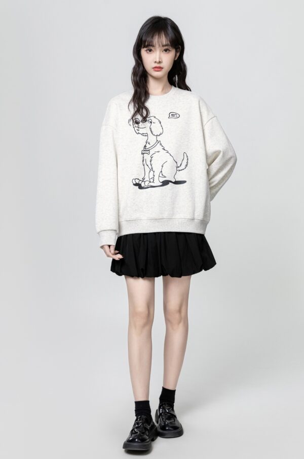 Cartoon Graphic Crewneck Sweatshirt - Image 5