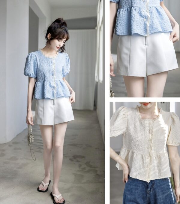 Chic Puff Sleeve Chiffon Blouse - Image 14