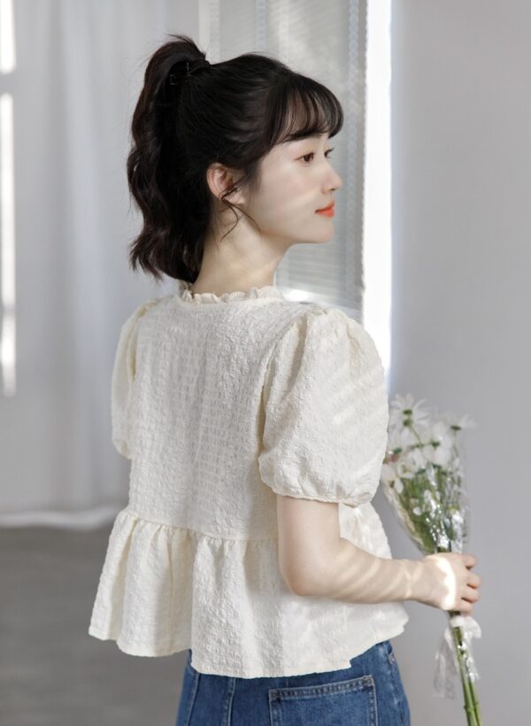 Chic Puff Sleeve Chiffon Blouse - Image 17