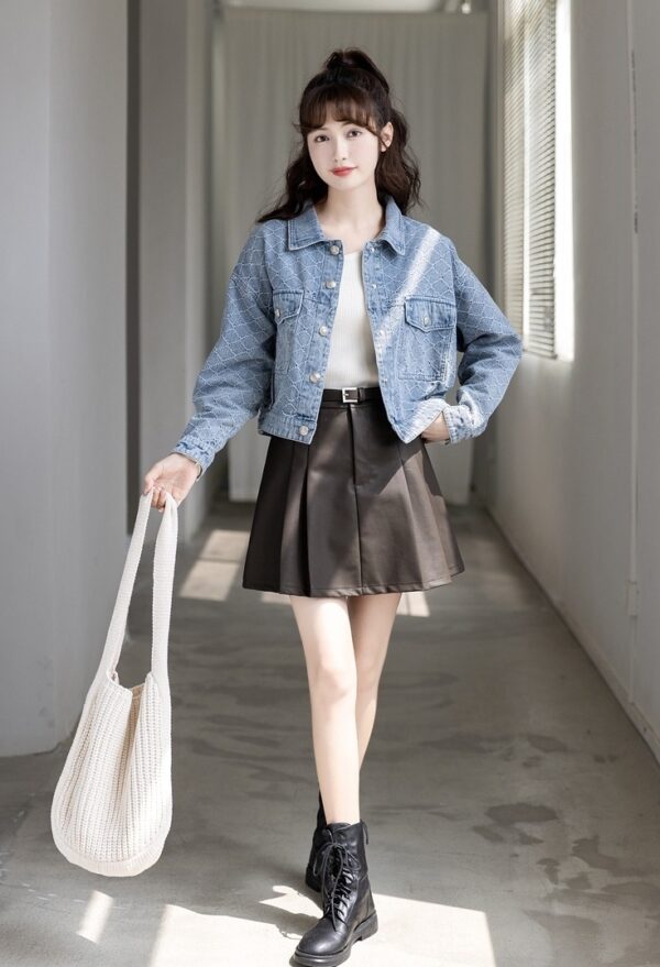 Chic Short Denim Jacket - Image 6