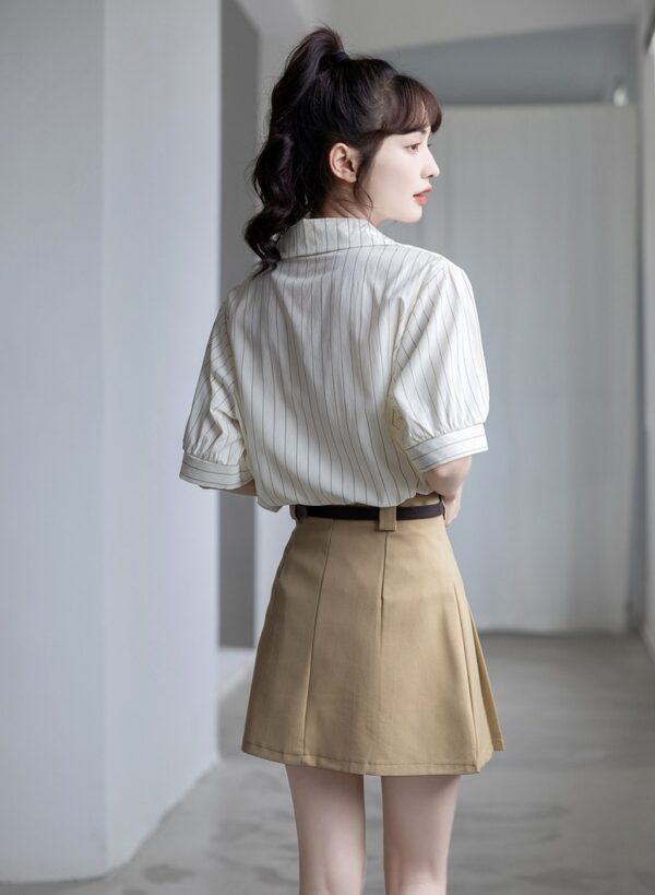 Chic Striped Chiffon Blouse - Image 12