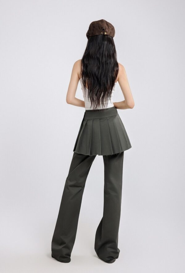 Dark Gray Pleated Skirt Overlay Pants | Rose - BlackPink - Image 5