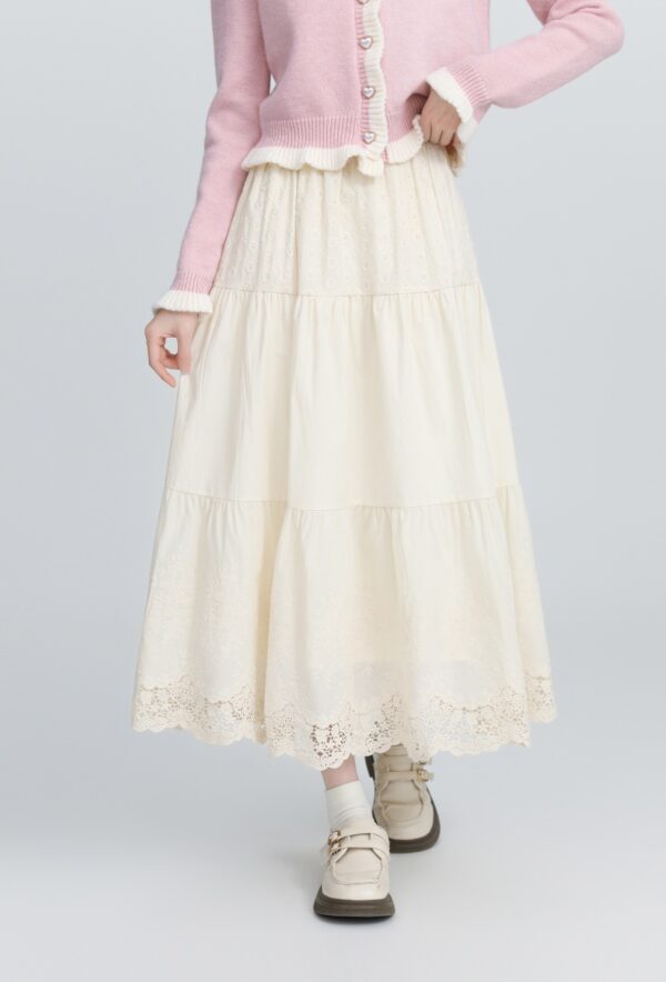 Embroidered Aline Midi Skirt - Image 8