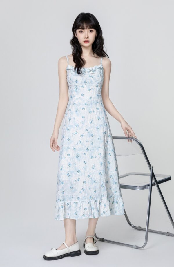 Floral Ruffle Sleeveless Beach Dress - Image 2