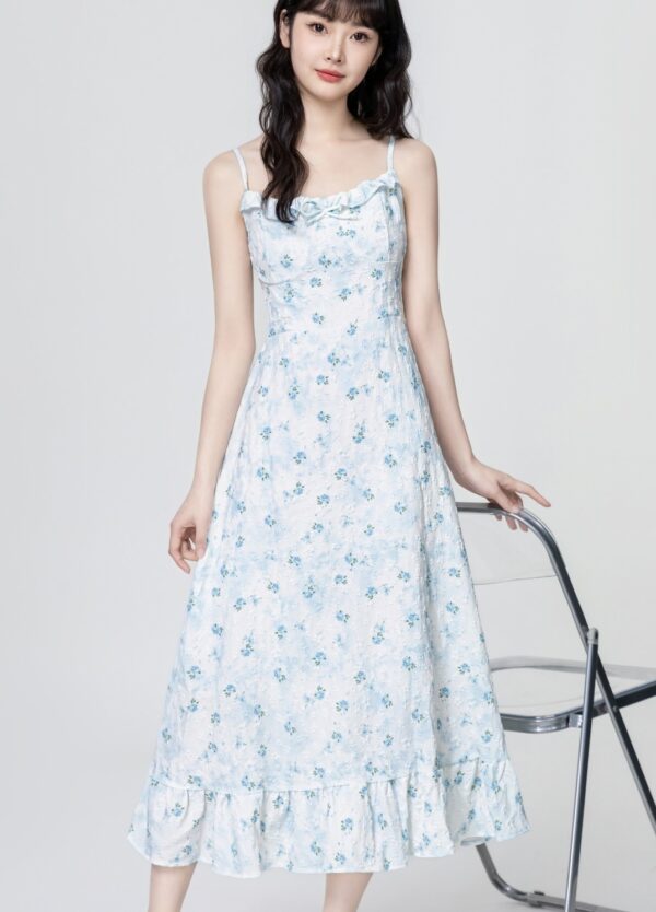 Floral Ruffle Sleeveless Beach Dress - Image 6