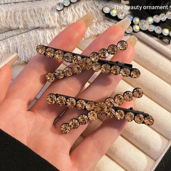 Gold Cross Rhinestone Hair Clip Set | Chung Ha - Image 2