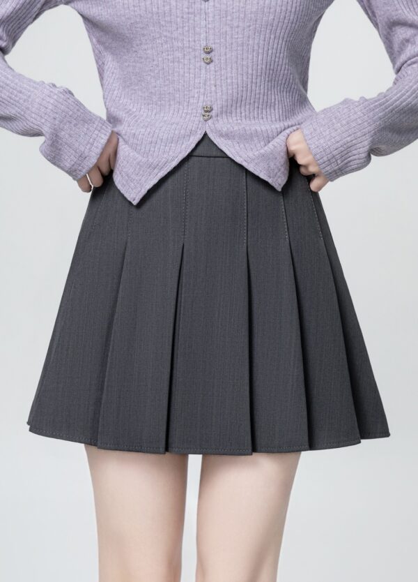 Gray Pleated Highwaist Skirt - Image 5