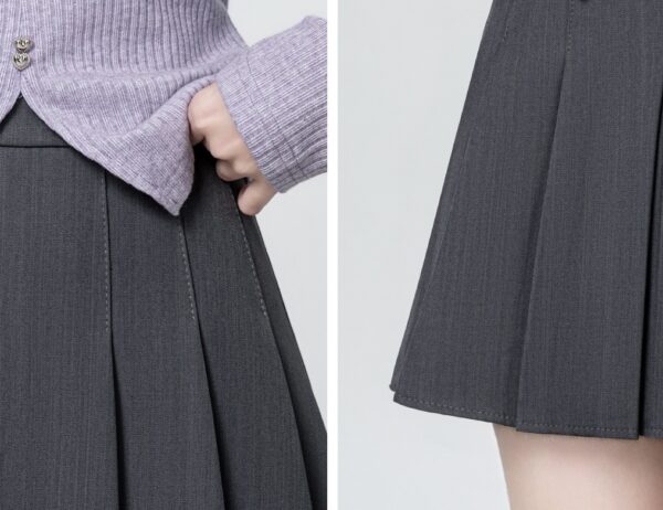 Gray Pleated Highwaist Skirt - Image 7