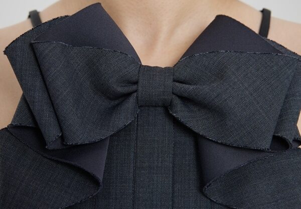 Grey Bow Neckline Pleated Top | Jisoo - BlackPink - Image 13