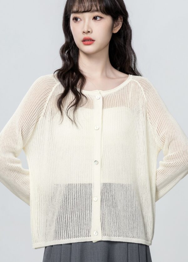 Lace Knit Cardigan With Camisole - Image 7