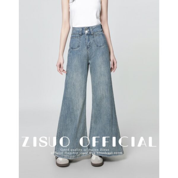 Light Blue High Waist Flared Jeans - Image 9