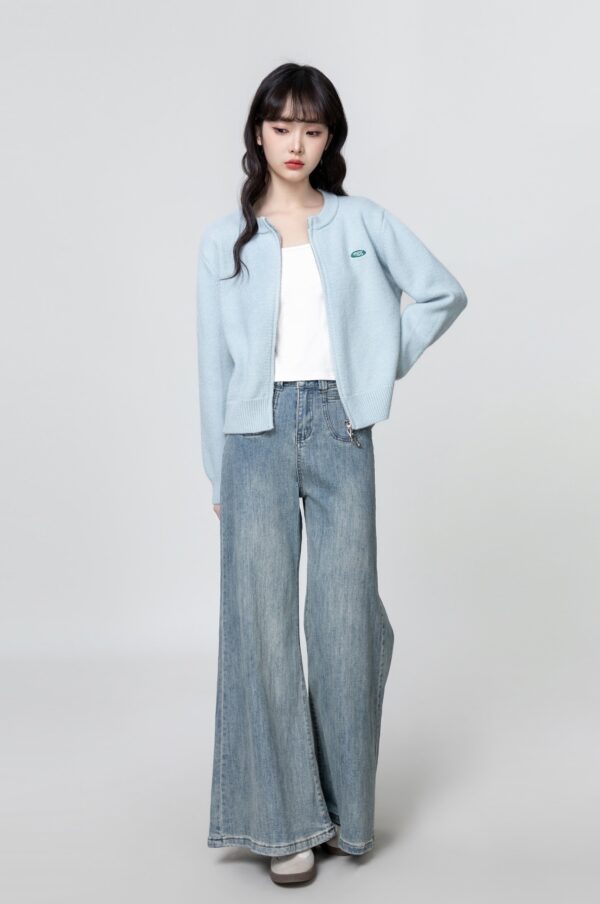 Light Blue High Waist Flared Jeans - Image 2