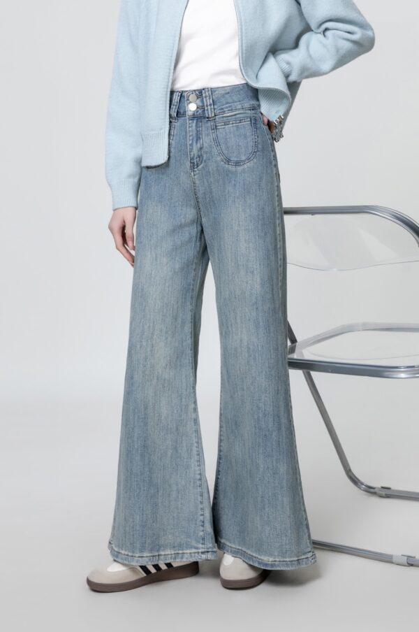 Light Blue High Waist Flared Jeans - Image 3