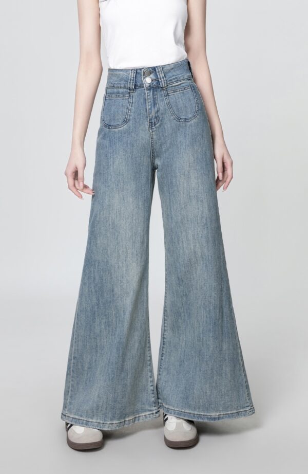 Light Blue High Waist Flared Jeans - Image 4