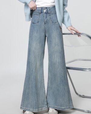 Light Blue High Waist Flared Jeans