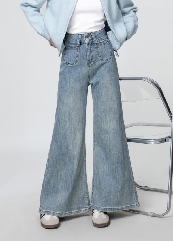 Light Blue High Waist Flared Jeans - Image 7