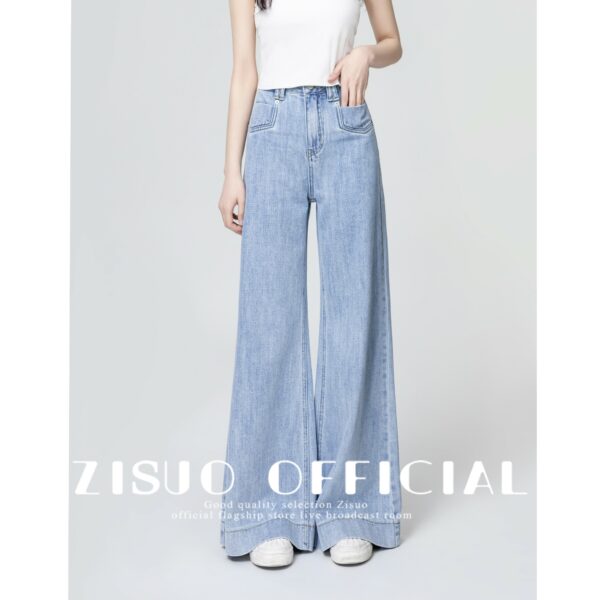 Light Blue Wideleg Denim Trousers - Image 8