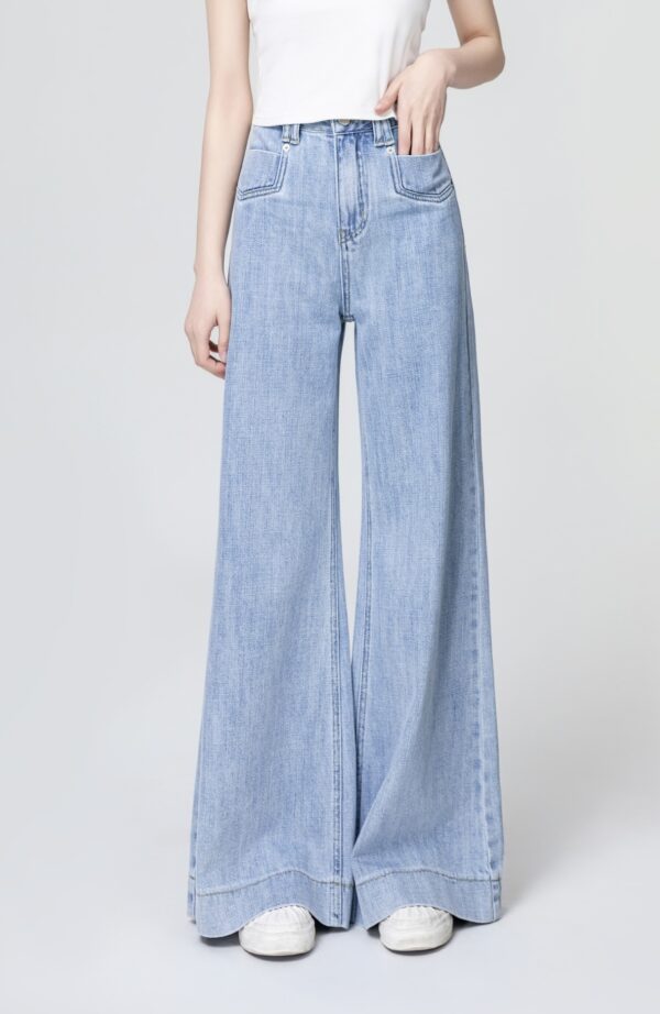 Light Blue Wideleg Denim Trousers - Image 4