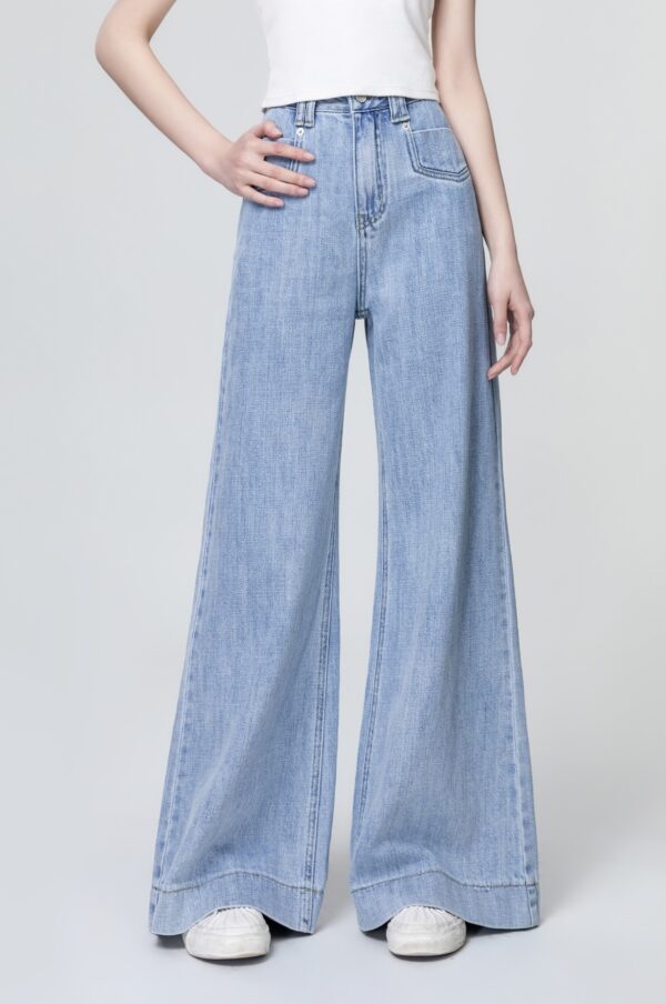 Light Blue Wideleg Denim Trousers - Image 5