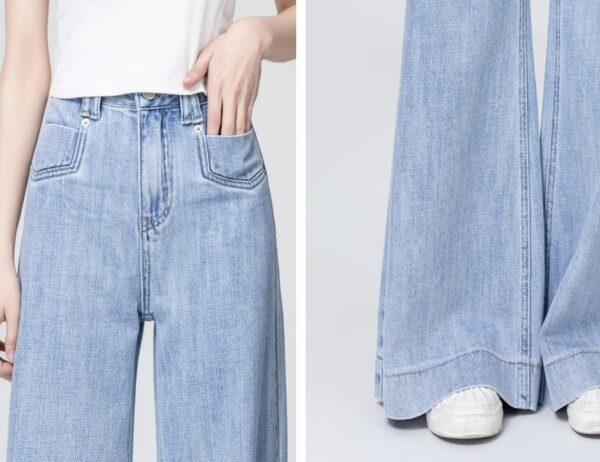 Light Blue Wideleg Denim Trousers - Image 7