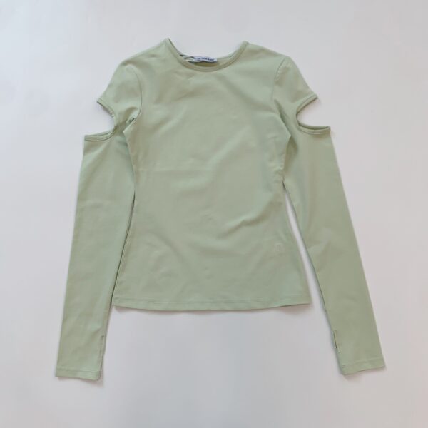 Light Green Cutout Long Sleeve T-Shirt | Minju - ILLIT - Image 4